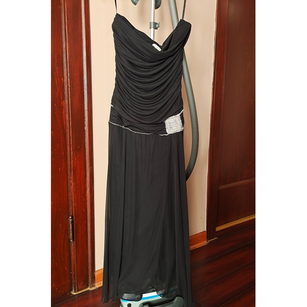 Black strapless dress